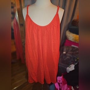 Beachy Orangey-Red Mini Dress in Size 8